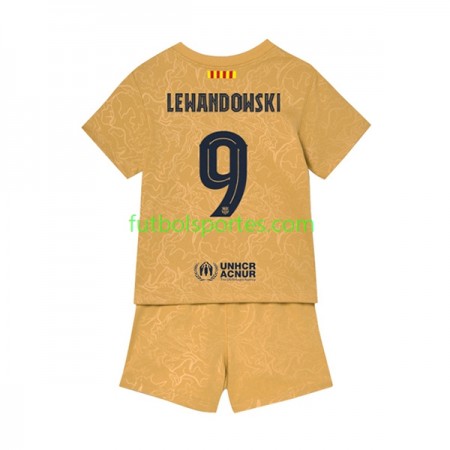 Camiseta FC Barcelona Lewandowski 9 Niño Segunda Equipación 2022/2023